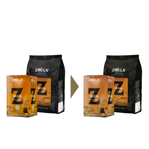 2 Zoégas kaffepaket före och efter design 